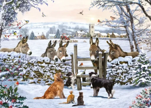 Donkey Encounter 1000 piece Jigsaw Puzzle