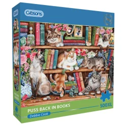 Puss Back In Books 500 XL Piece Jigsaw Puzzle